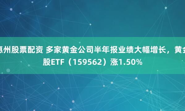 惠州股票配资 多家黄金公司半年报业绩大幅增长，黄金股ETF（159562）涨1.50%
