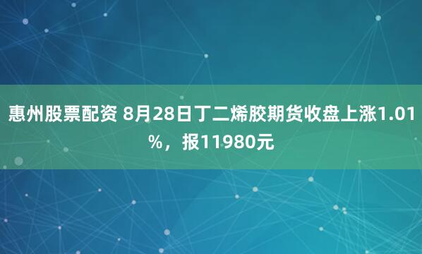 惠州股票配资 8月28日丁二烯胶期货收盘上涨1.01%，报11980元