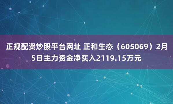 正规配资炒股平台网址 正和生态(605069)2月5日主力资金净买入2119.15万元