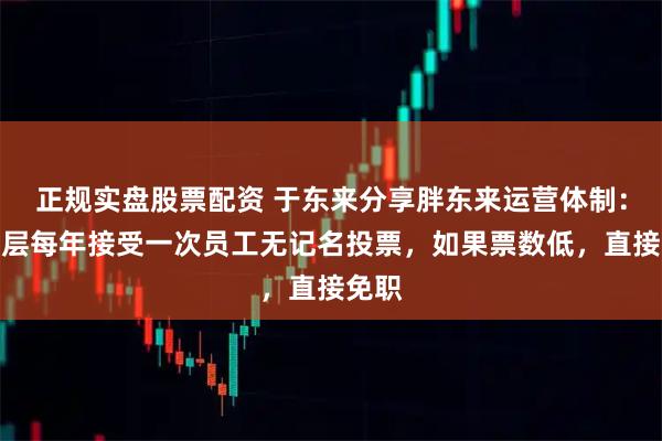 正规实盘股票配资 于东来分享胖东来运营体制：管理层每年接受一次员工无记名投票，如果票数低，直接免职